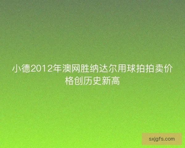 小德2012年澳网胜纳达尔用球拍拍卖价格创历史新高