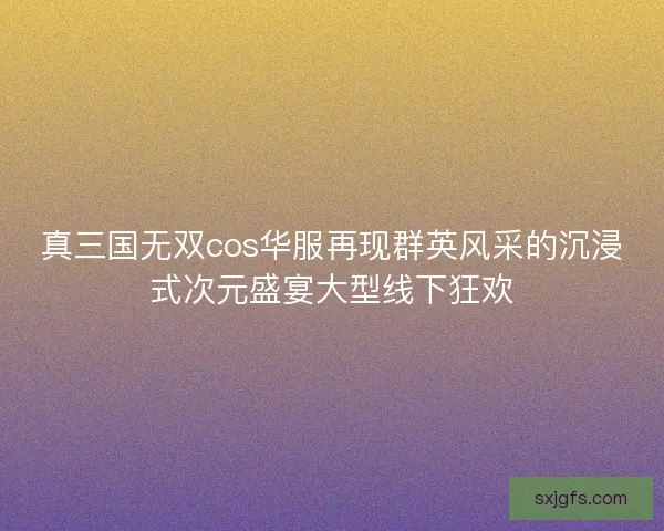 真三国无双cos华服再现群英风采的沉浸式次元盛宴大型线下狂欢