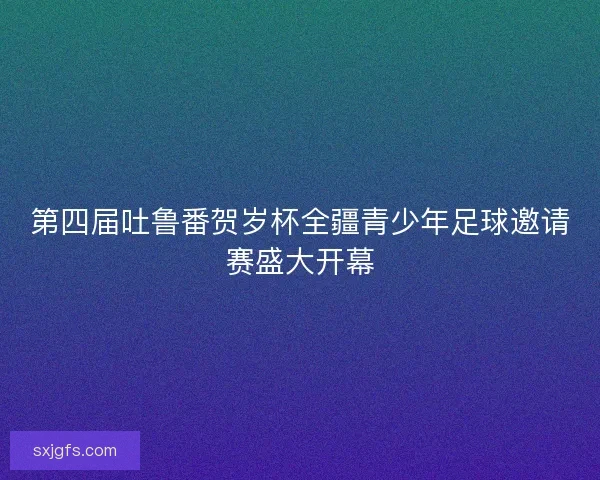 第四届吐鲁番贺岁杯全疆青少年足球邀请赛盛大开幕